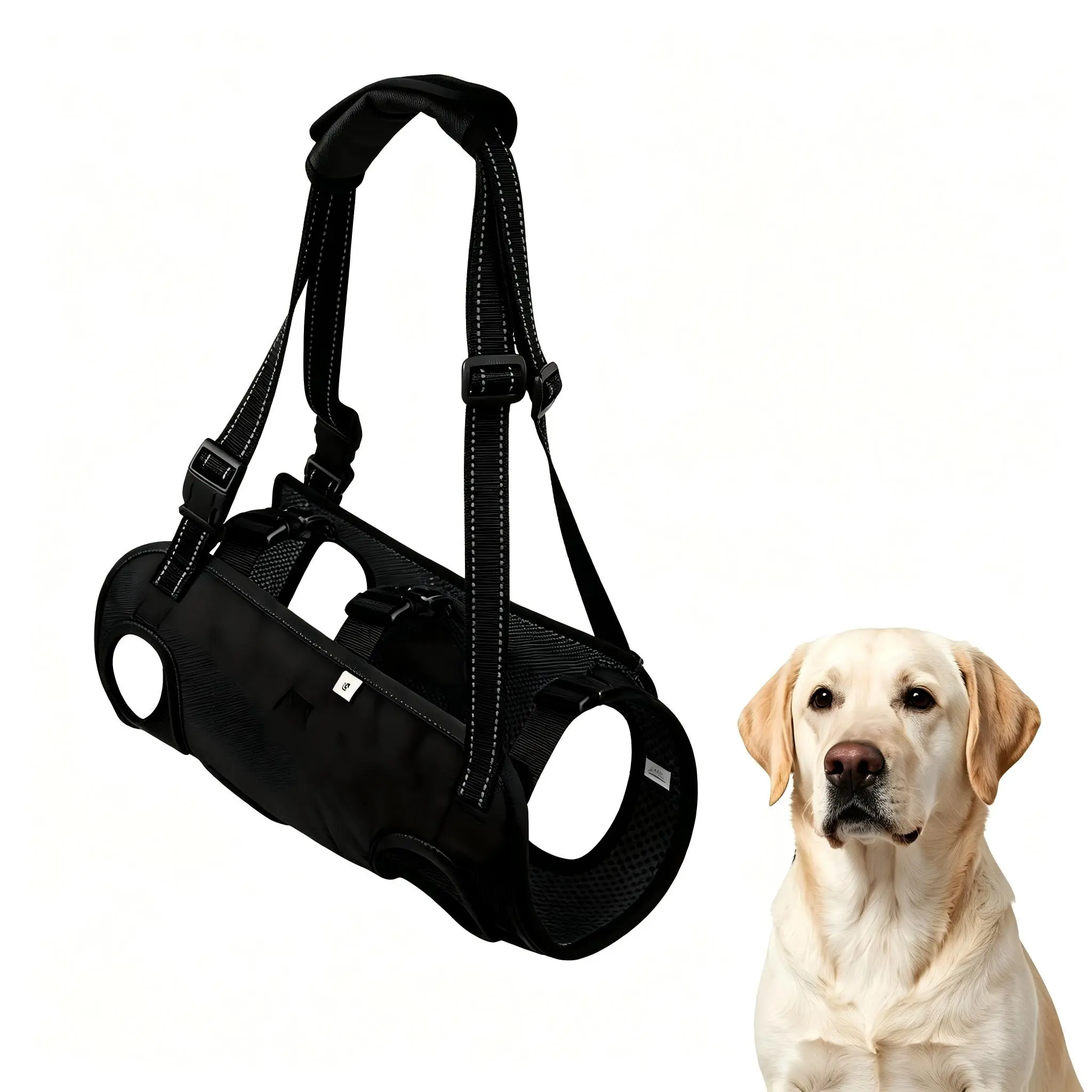 Dog Hind Leg Recovery Support Harness - Soft Padded Handle, Sturdy Buckles, Breathable Mesh Fabric for Elderly Injured Canines, Joint Relief for Trips & Walks, Pet Mobility Assistance Brace