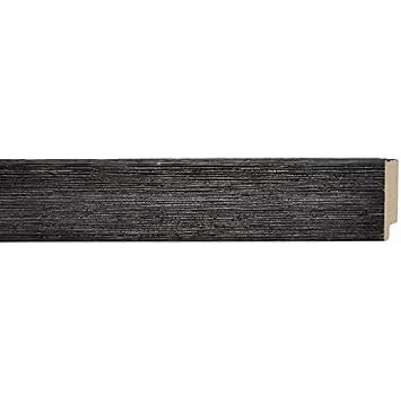 Picture Frame Moulding (Wood) 18ft Bundle - Distressed/Aged Black Finish, 2" width, 1/2" rabbet depth