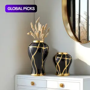 Modern Ceramic Vase, 1 Box Nordic Style Crack Vase, Decorative Vase for Living Room Desktop, Study Atmosphere Vase Ornament, Front Desk Flower Vase, Table Decor, Home Decor Accessory, Ceramic Bouquet Vase #TOP PICKS