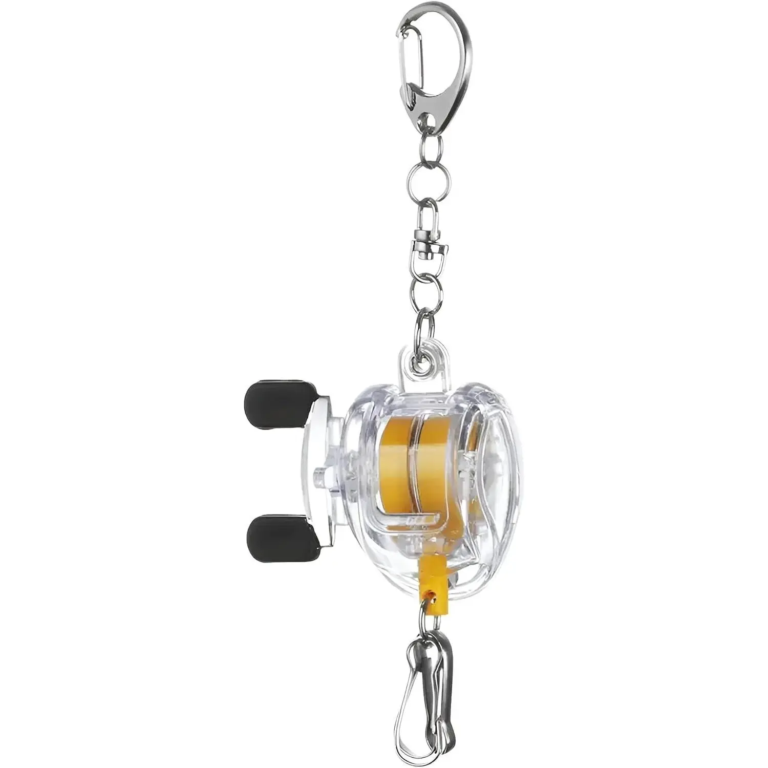 1 pcs Compact Retractable Fishing Reel Keychain Durable Portable Key Holder & Stylish Angler's Accessory
