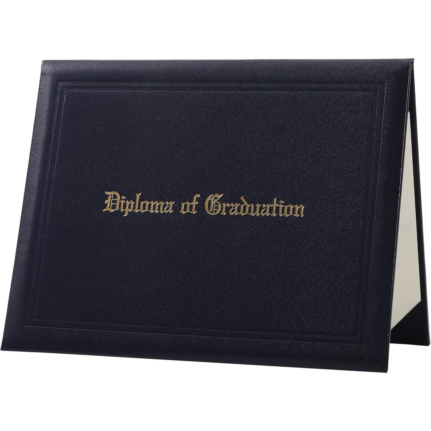 Imprinted Diploma Cover for Certificate 8.5''x 11'' Black | Diploma Holder Frame Graduation Padded Certificate Holders Imprinted Certificate Covers Smooth Leather for High School
