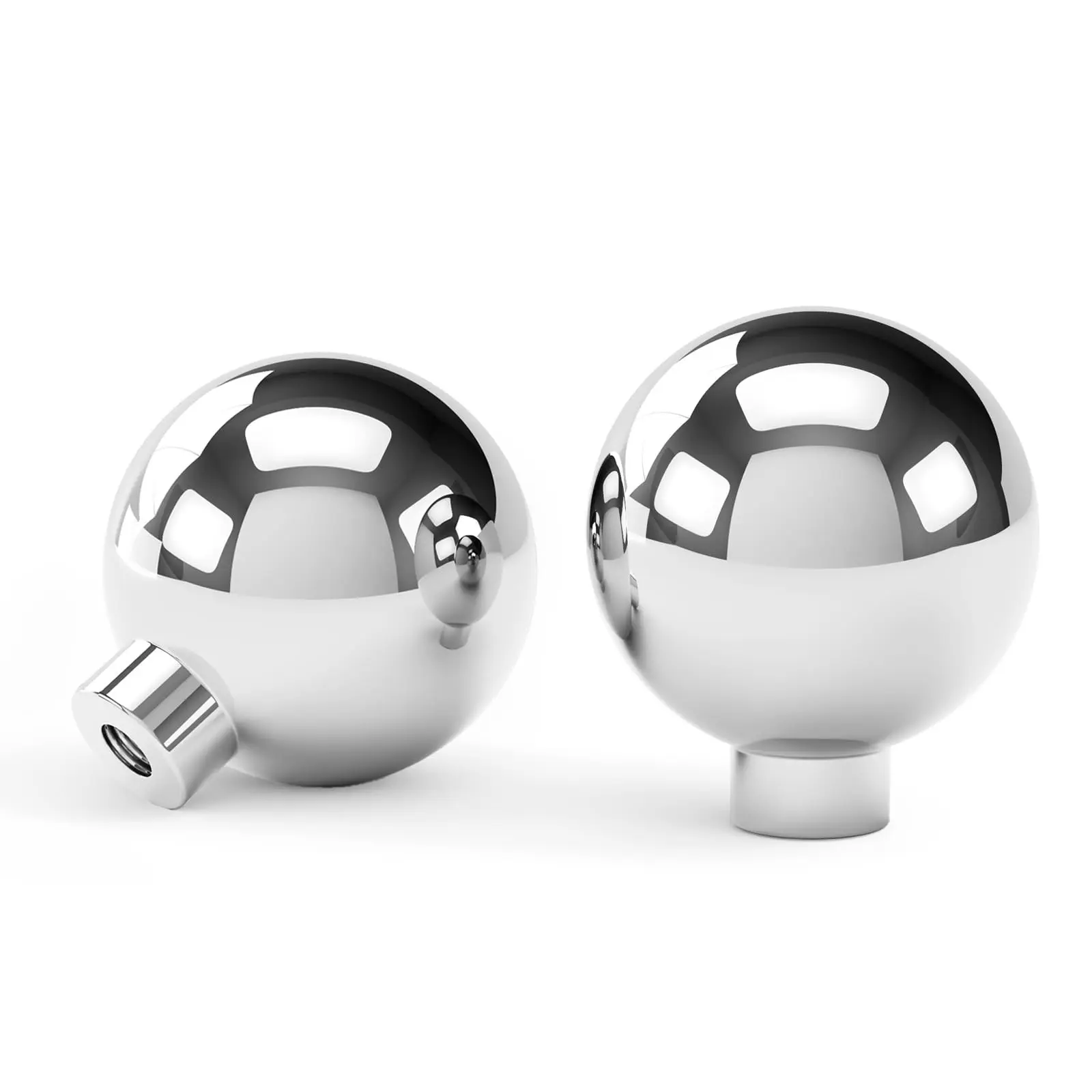 10-Pack Chrome-Finished Cabinet Knobs, Round Ball Hardware, Polished Kitchen Door Handles, Single Hole Installation, Durable & Stylish