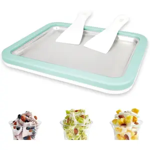 Rolled Ice Cream Maker, Instant Ice Cream Maker, Instant Gelato Pan/Roll, Homemade DIY for Fun Parent-Child Activities Families Mint GreenGift