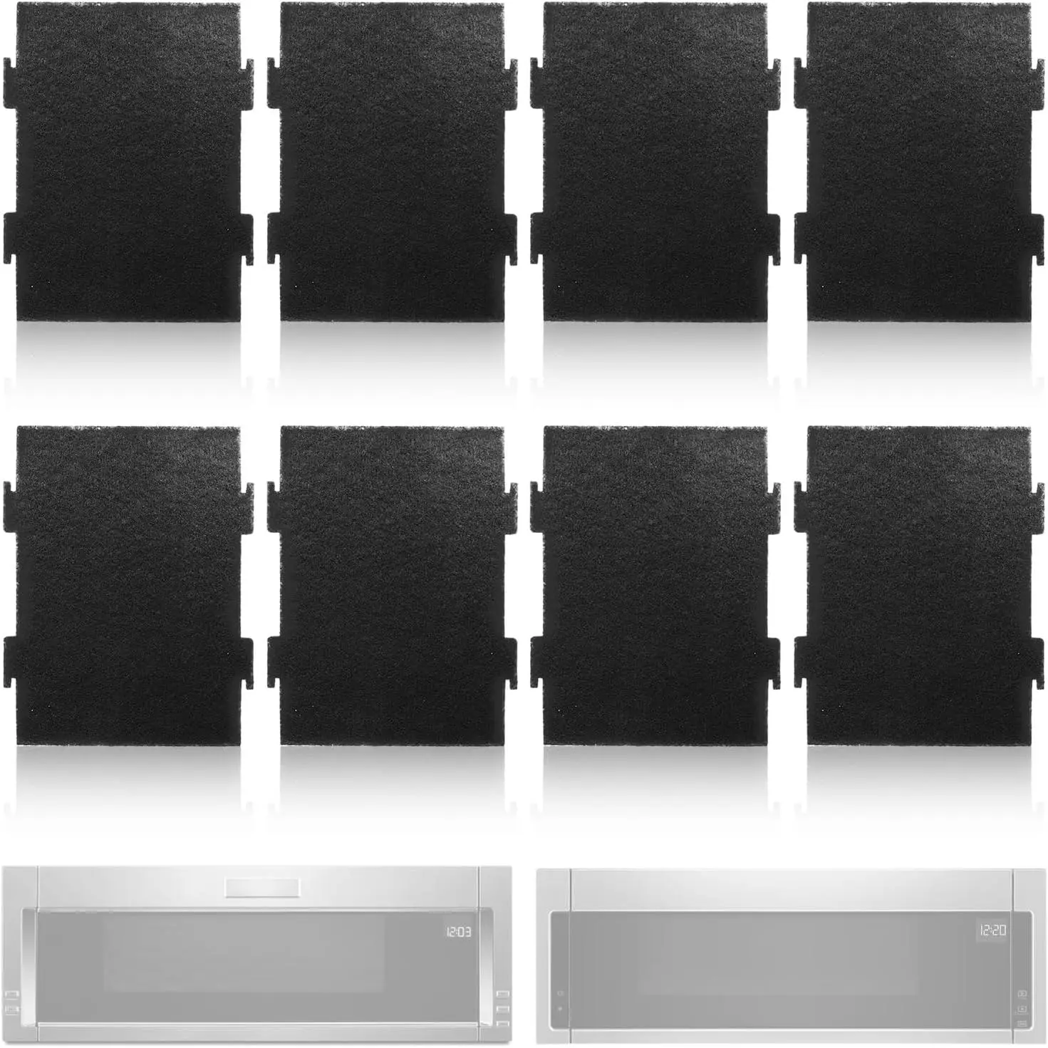8PCS Replacement Microwave Charcoal Filters - Compatible with Whirlpool Over The Range Microwave Hood Models YKMLS311, YWML55011, WML75011, WML55011HS