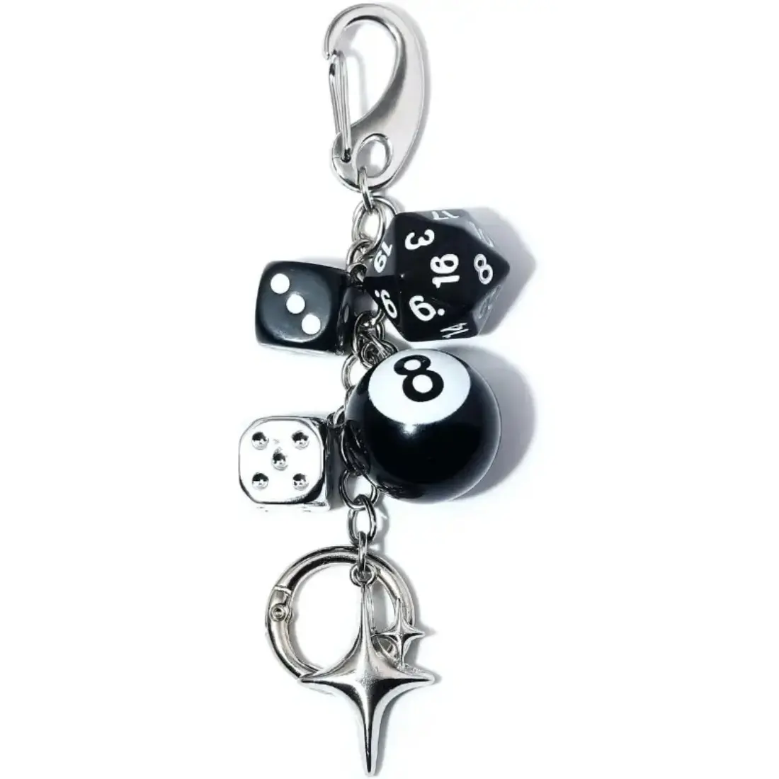 Y2K Aesthetic 8 Ball Dice Keychain, Funky Retro Purse Accessories, Cute Bag Charm for Purse & Backpack, Fashion Keychain for Women & Men, Bag Charms, Plastic,summerwins