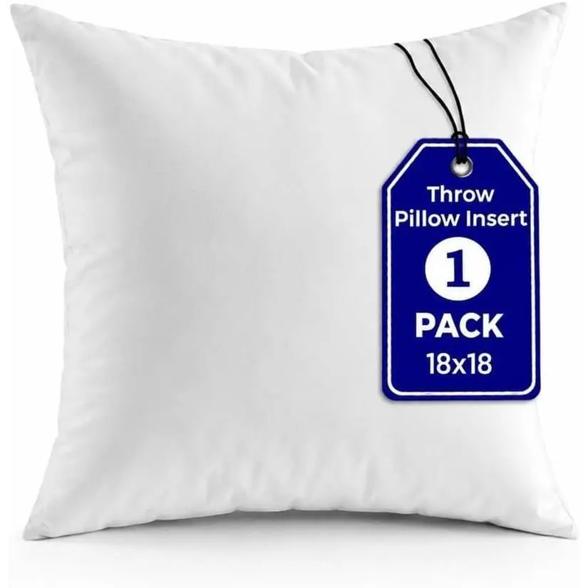 Throw Pillow Inserts (, White), 18x18 Inches -  Cushion Fillers for Sofa, Bed, and  Décor (18x18 Inch)