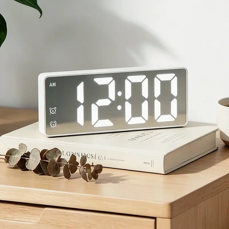 Digital LED Alarm Clock, Minimalist, Temperature Display, 12/24h Switchable, Night Mode, USB/battery Powered, Multifunctional, Digital Alarm Clocks for Bedrooms, Ideal for Students/bedroom/living Room/office