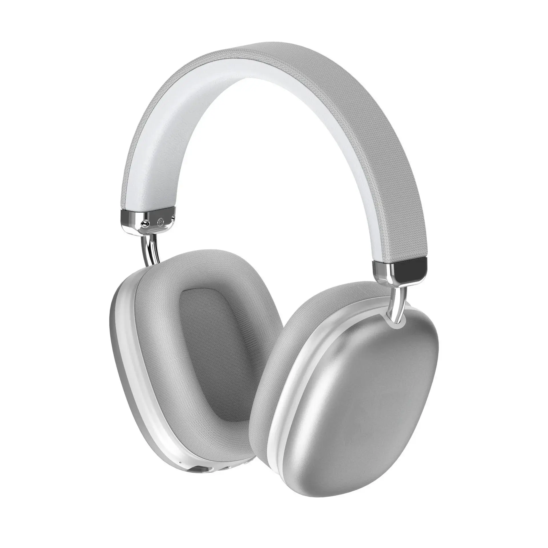 Fabric Headband Over-Ear Headphones Wireless Stereo HiFi Headset Adjustable Metal Rod Outdoor Music Noise Cancelling Earphones Audio White
