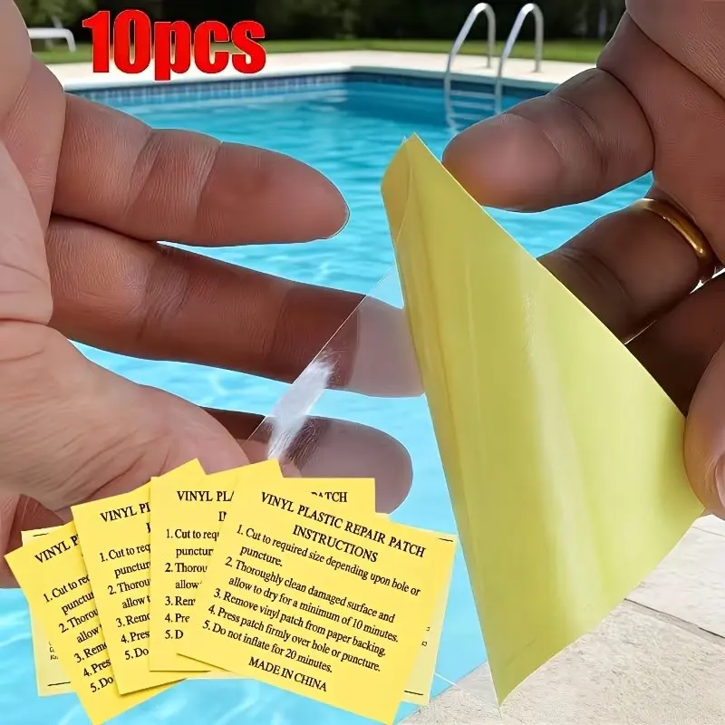 10 Piece Waterproof Repair Patches, Inflatable Gear Fix Kit, Tent & Swim Ring Repairs, Outdoor Sleeping Bag Patch Set, Portable Reflective Patches, Camping Supplies, Camping Equipment