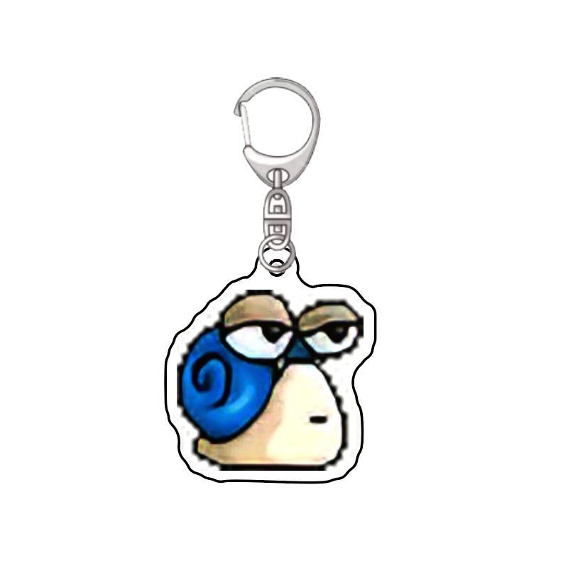 Harajuku MapleStory Kawaii E Hot Game Fans Souvenir Blue Snail Mushroom Bat Keychain
