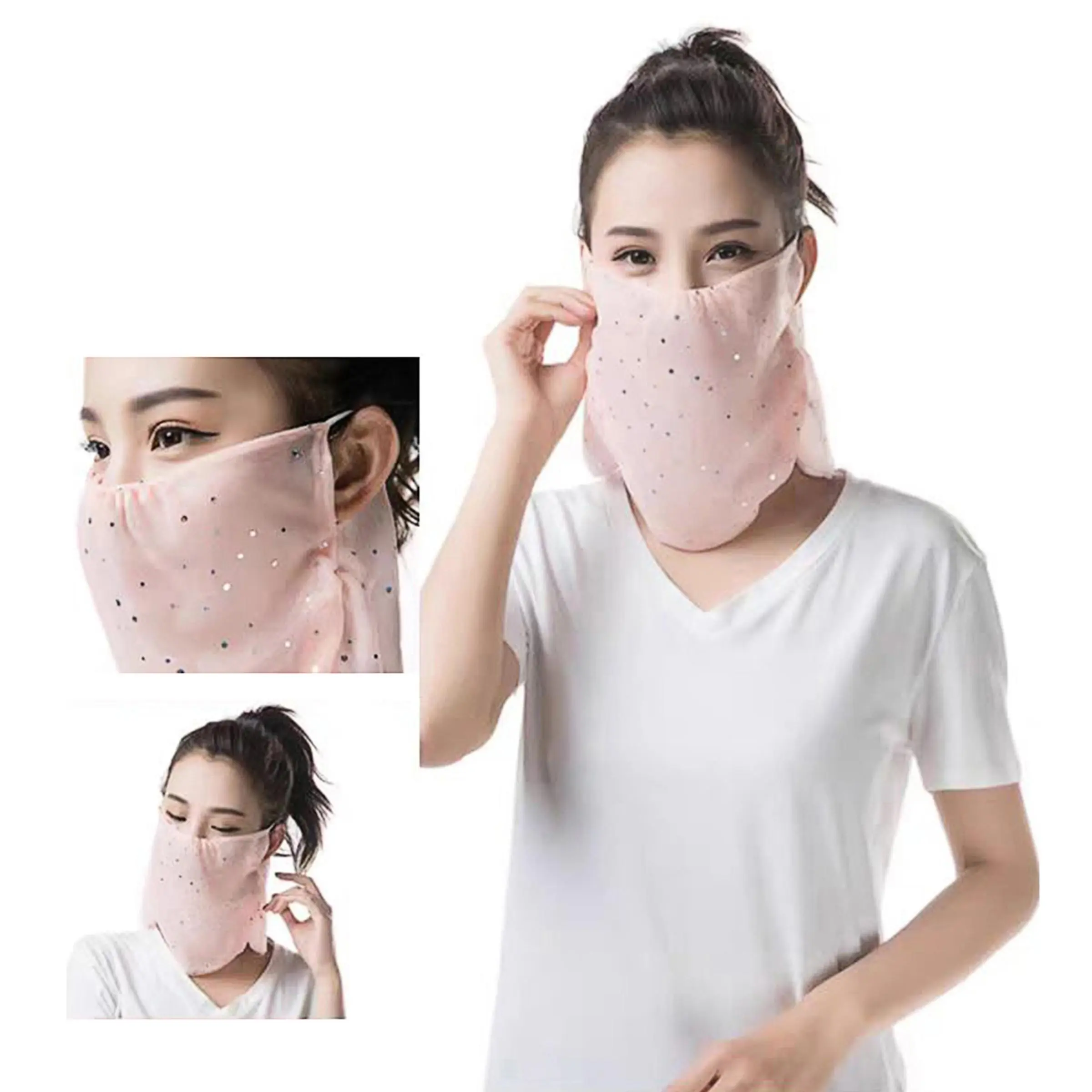 Women's Veil Mask, Face Veils, Dustproof Sunscreen UV Protection, Lace Material Lightweight Breathable, Fashion Accessory for Daily Use