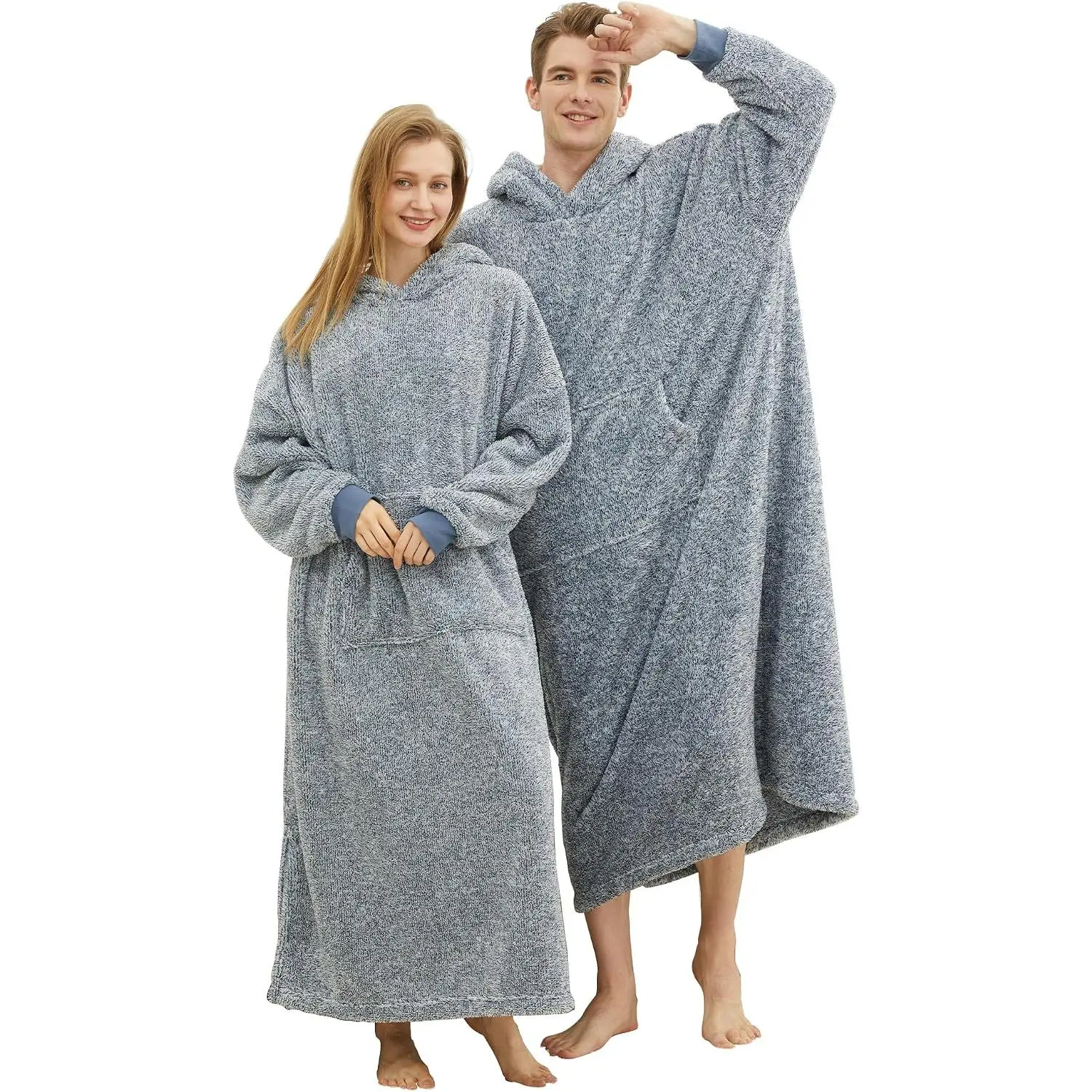 Snuggy Hooded Blanket for Adult, Wearable Blanket Hoodies for Women & Men Warm Cozy Sherpa Sweatshirt with Giant Pocket