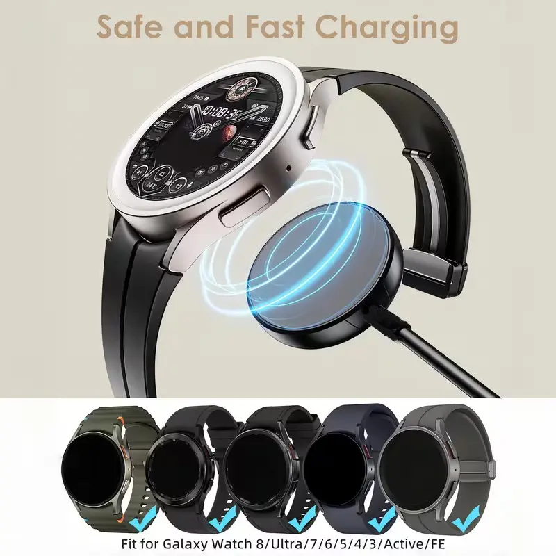 Type C Charger for Galaxy Watch Ultra/7/6/5/4/3, Active 1/2, 6 Classic, Magnetic Charging Cable, No Battery Included