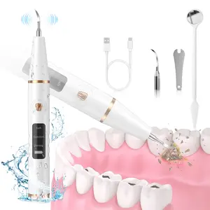 Plaque Remover for Teeth, Tartar Remover for Teeth with LED Light, Ultrasonic Dental Calculus Remover Kit, 3 Modes Rechargeable IPX7 Waterproof Teeth Cleaning Tool for Home Use