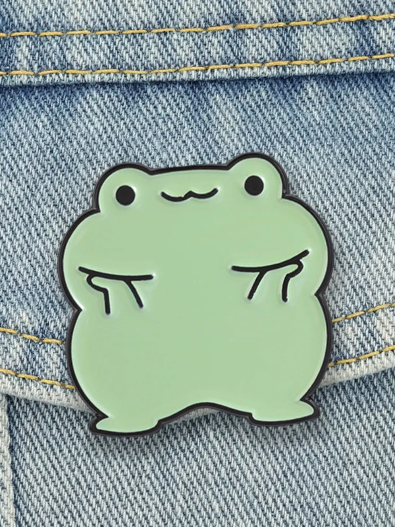 Cute Simple Fat Frog Enamel Pin, Lazy Cartoon Frog Brooch, Denim Jacket Bag Accessory, Fashionable Jewelry for Women, Lapel Pins