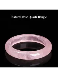 Premium Natural Crystal Bangle Series with Luxury Silk Brocade Box, High Clarity Red Agate Clear Quartz Rose Quartz Gemstone Jewelry