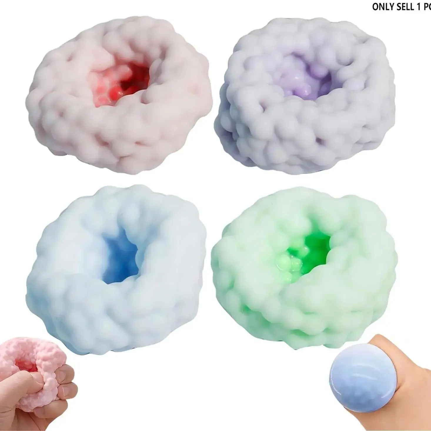 Crisp Sound Stress Ball, Soft Plush Squeeze Ball, Ideal for Home Office Travel, Suitable for Kids Adults, Tpr Material