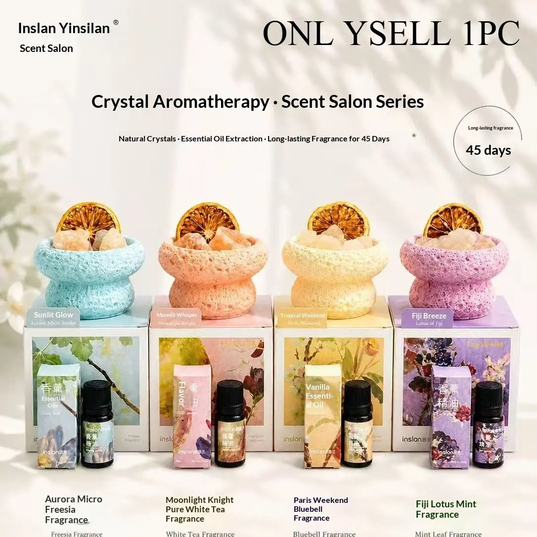 Insi Lan Crystal Stone Diffuser, Home Decor Aroma Diffuser, Indoor Fragrance Dispenser, Unisex Gift Box, Volatile Essential Oil Diffuser