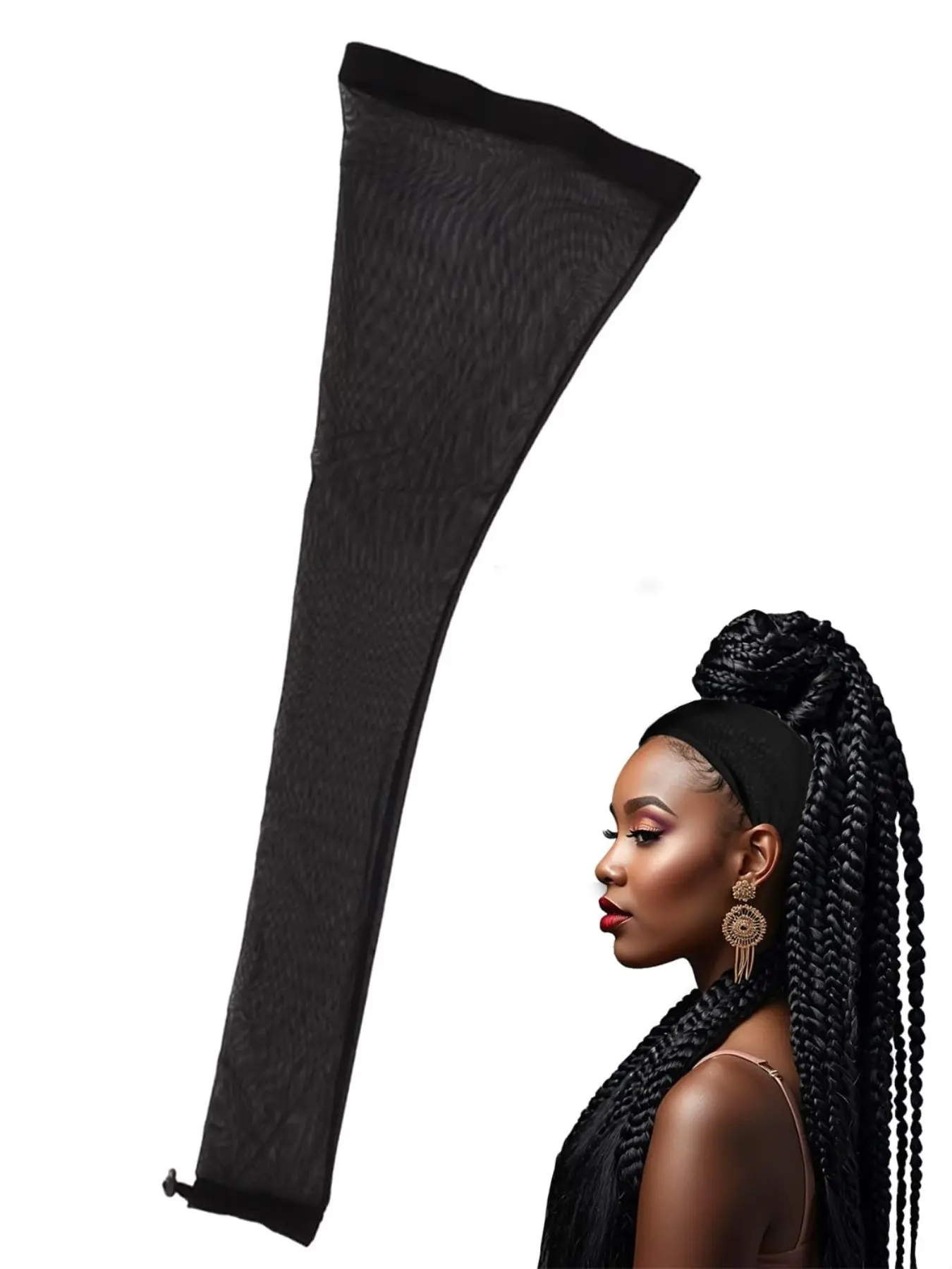Hairweave Sleeve for Locs, Dreadlocks Hair Weave Sleeve for Locs with Drawstring,Fashionable Design - Haircare for Wig,Extra Long Wig Breathable Stretchy with Elastic for Bun Faux Hair,For Black Women (Leopard) Protect