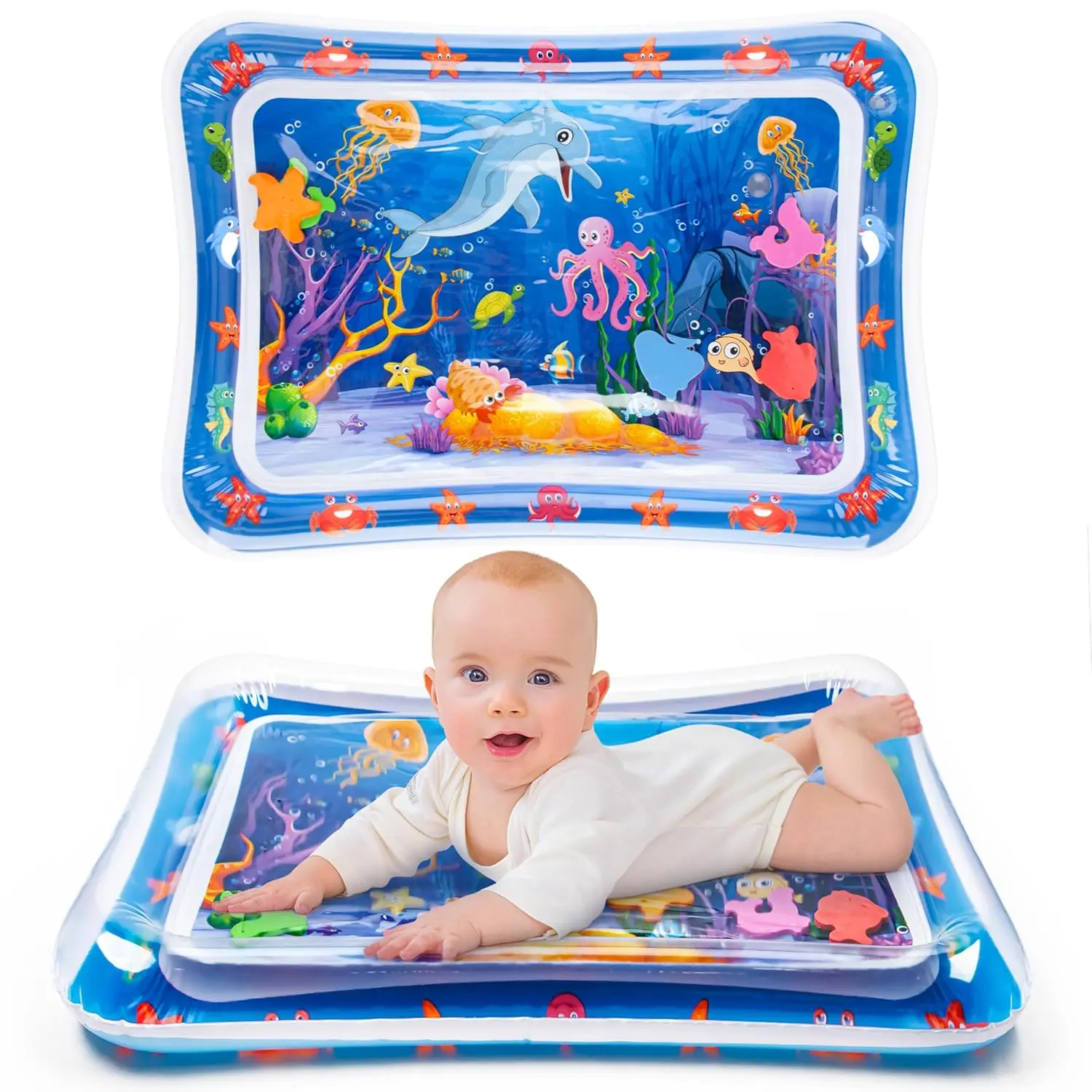 Water Mat | Inflatable Tummy Time Water Play Mat  Babies, Infants and Toddlers 3 to 24 Months Promote Development Toys Baby Toys essentials and Gifts gym