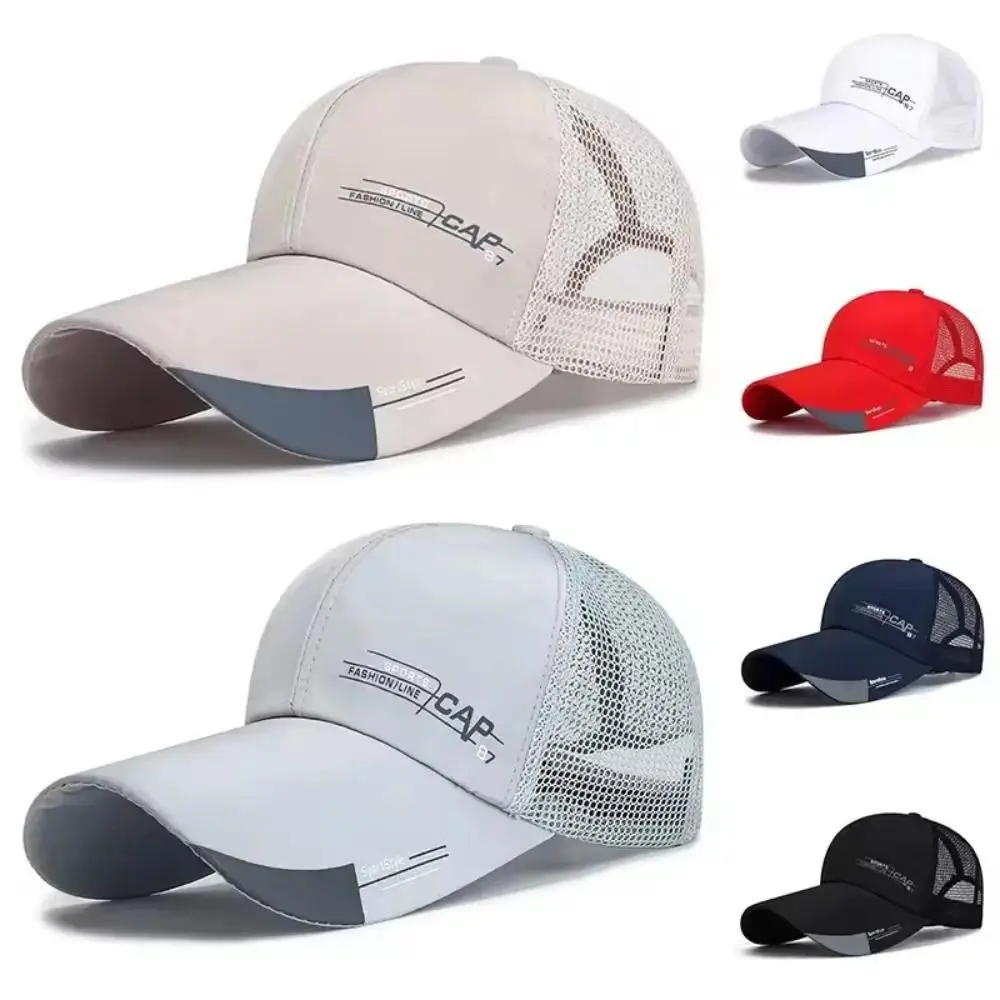 Casual Wide Brim Mesh Baseball Cap Breathable Adjustable Sun Visor Hat Quick-drying Hip Hop Hats Summer