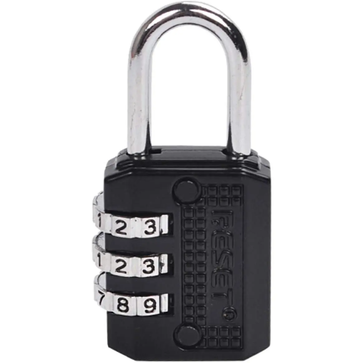 -071 Mini Combination Lock, 3-Digit table, Black, 1 Pack | A compact keyless 3-digit lock for zipper pulls, diaries and small boxes, designed for light-duty indoor use.