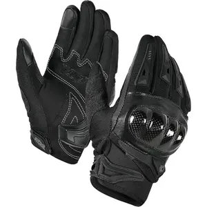 Motorcycle Gloves for Men and Women, Summer Touchscreen Riding Gloves with Carbon Fiber Protection for Road Racing, Dirt Bike, BMX, ATV L