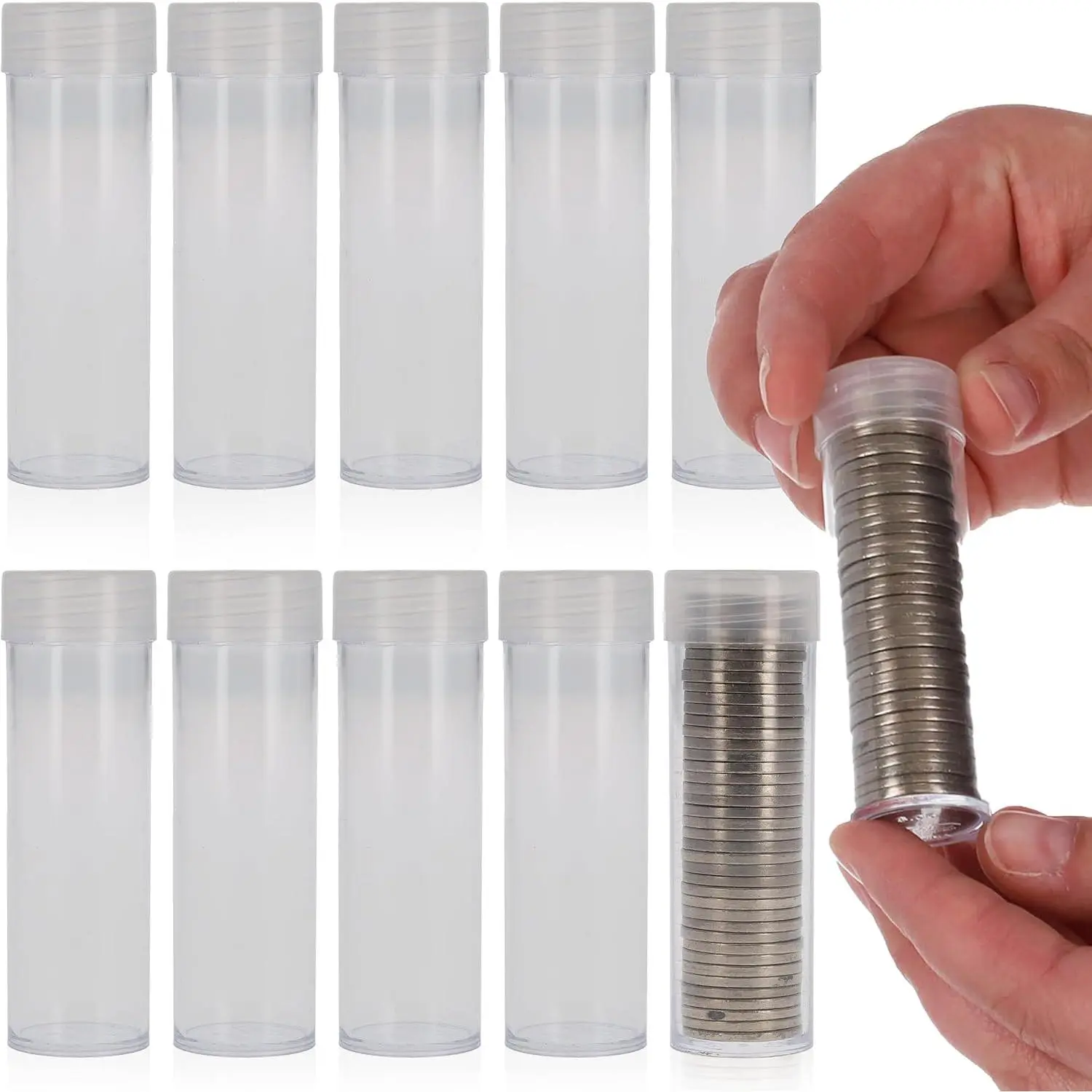 Tubes for  Nickels – 10ct | Durable Plastic Storage with Airtight  | Holders for Collectors