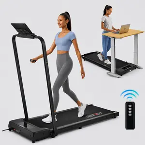 Treadmill, Walking Mat with Handles for Home and Office quiet design , 2.5 HP Portable Walking Jogging Treadmill with Remote Control Home Gym Fitness