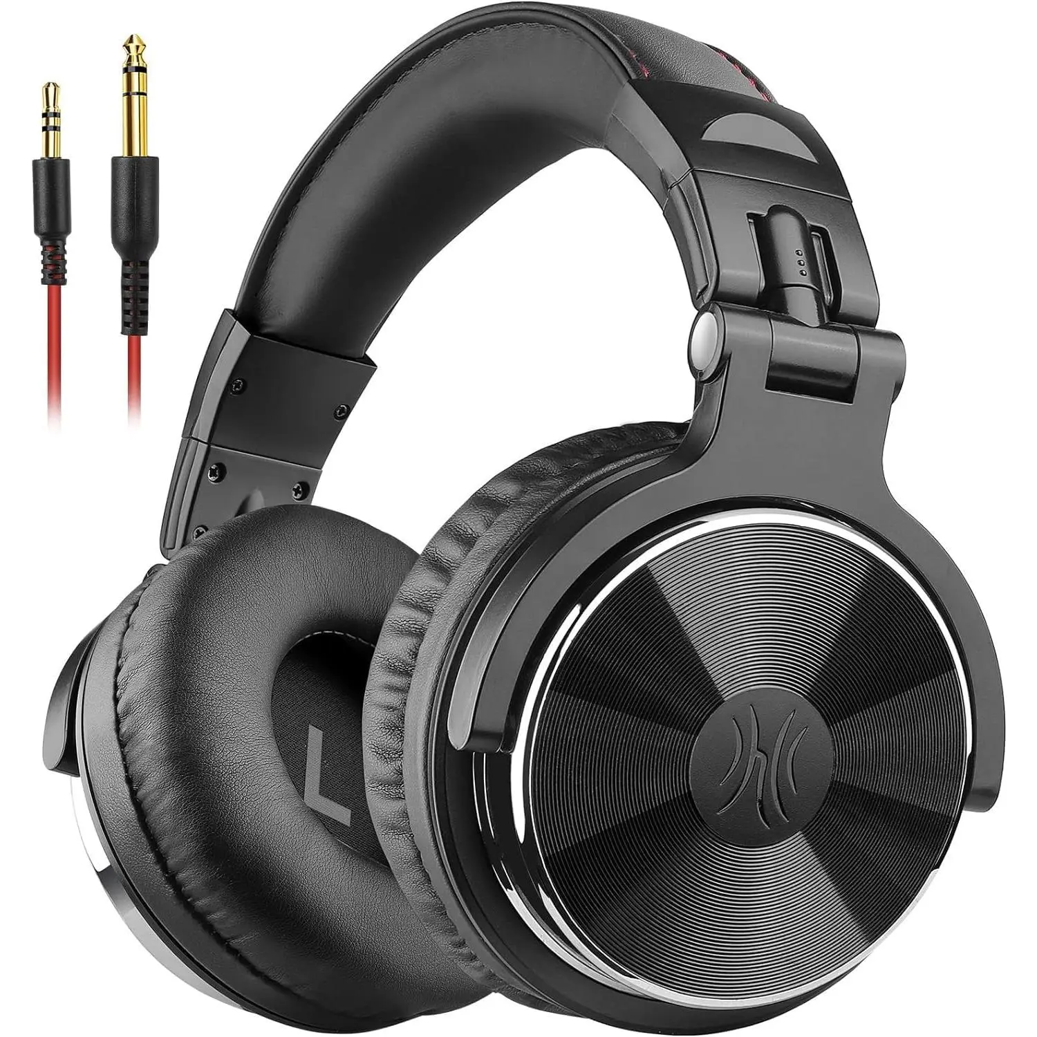 Wired Over Ear Headphones Hi-Res Studio  & Mixing DJ Stereo Headsets with 50mm Drivers and 1/4 to 3.5mm Jack for AMP  Recording Podcast Keyboard Guitar Laptop - Black