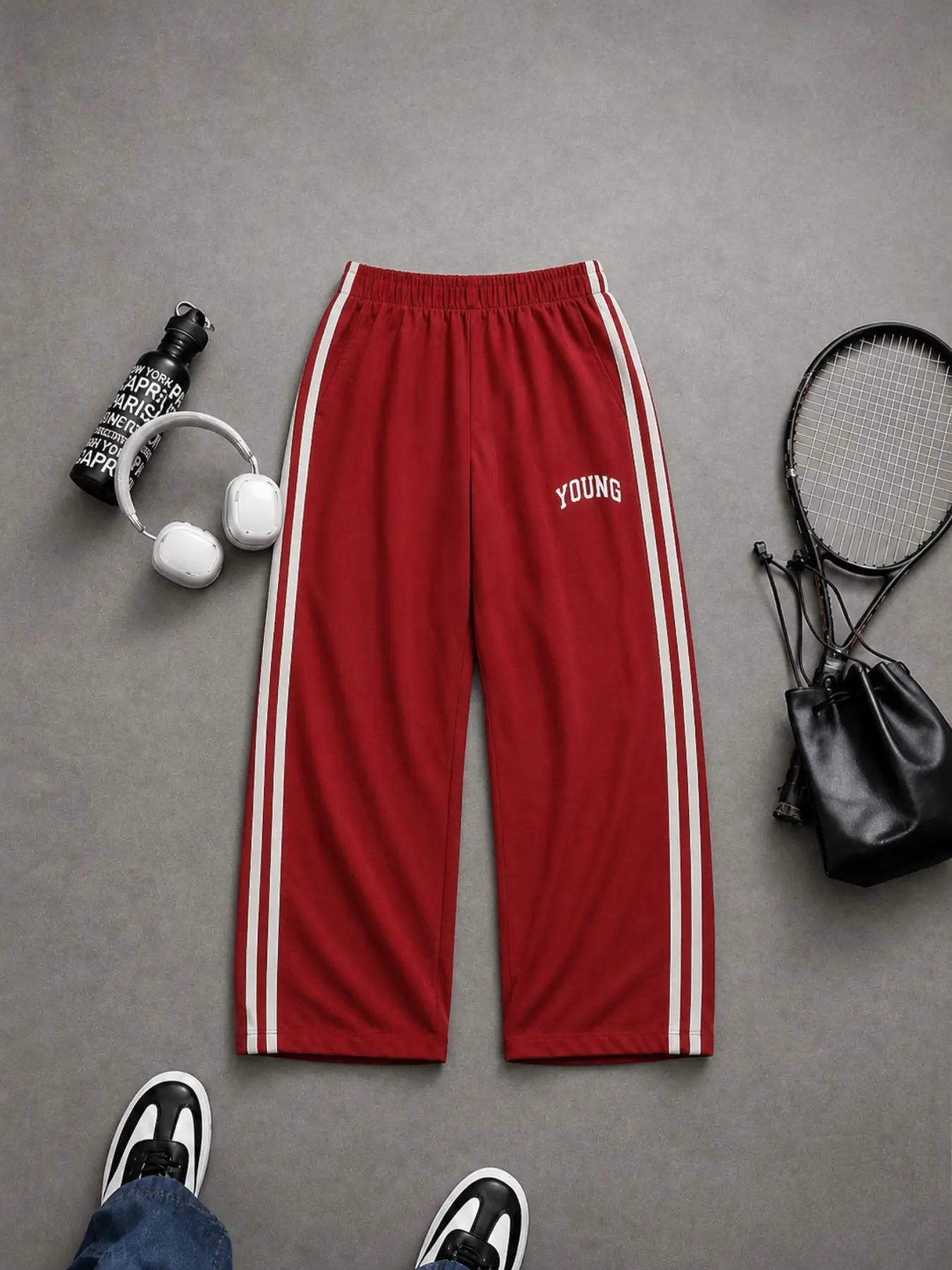 Men's Slim-Fit Sweatpants with Adjustable Drawstring Waist, Casual Comfy Sporty Solid Pattern, Pocket Design, Daily Wear Sport Pants