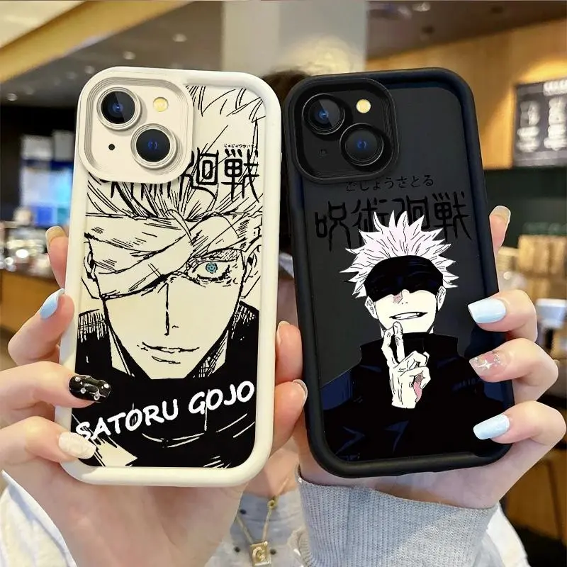 Jujutsu Kaisen Satoru Gojo Anime Phone Case For iPhone 17 Promax 16 15 14 13 12 11 Pro Plus X XS Max 16e 17e 12mini 13mini Samsung Galaxy S26 S25 S24 S23 S22 S21 EDGE Ultra Plus FE Silicone Phone Cover