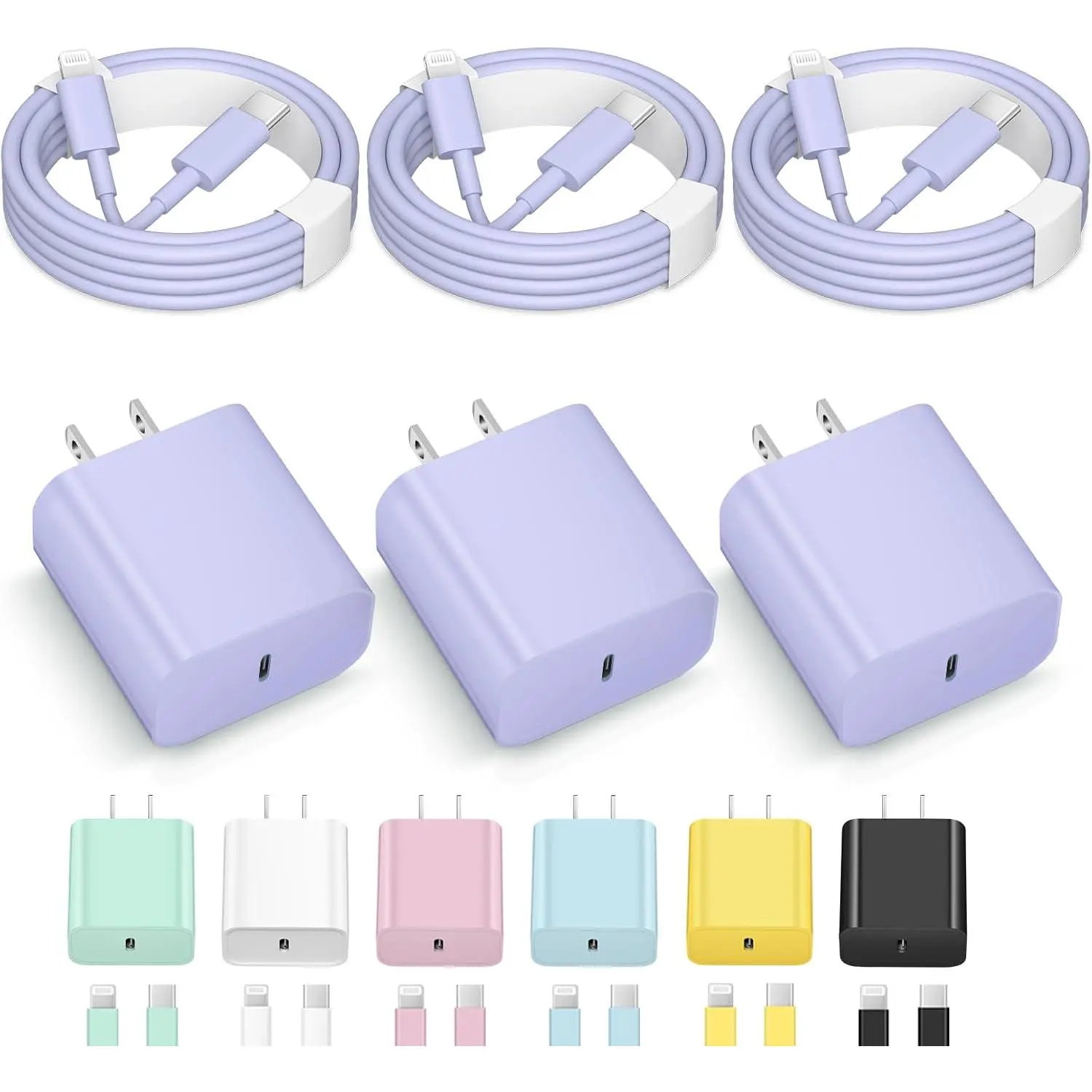 14/14 Pro Max/13/12/11 & iPad USB-C  Charger - 3-Pack with 6FT  &  iPad Compatibility