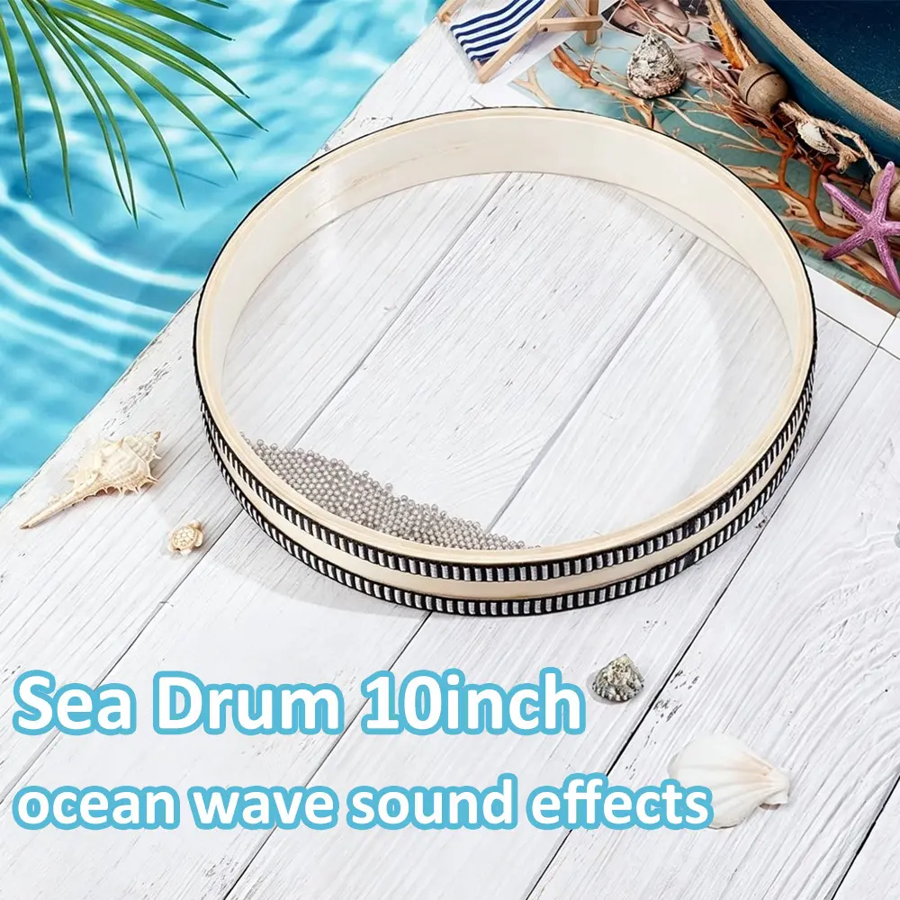1pc Wave Bead Ocean Drum, 10 Inch Sea Sound Drum Percussion Instruments for Sound Bath、Meditation, Yoga & Stress Relief