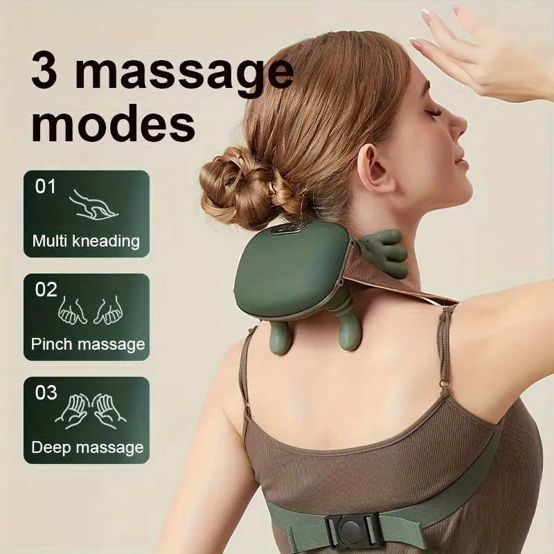 Multifunctional Human-Like Hand Neck Shoulder Massager, USB Rechargeable Heating Massage Device, Deep Tissue Relief for Back and Legs