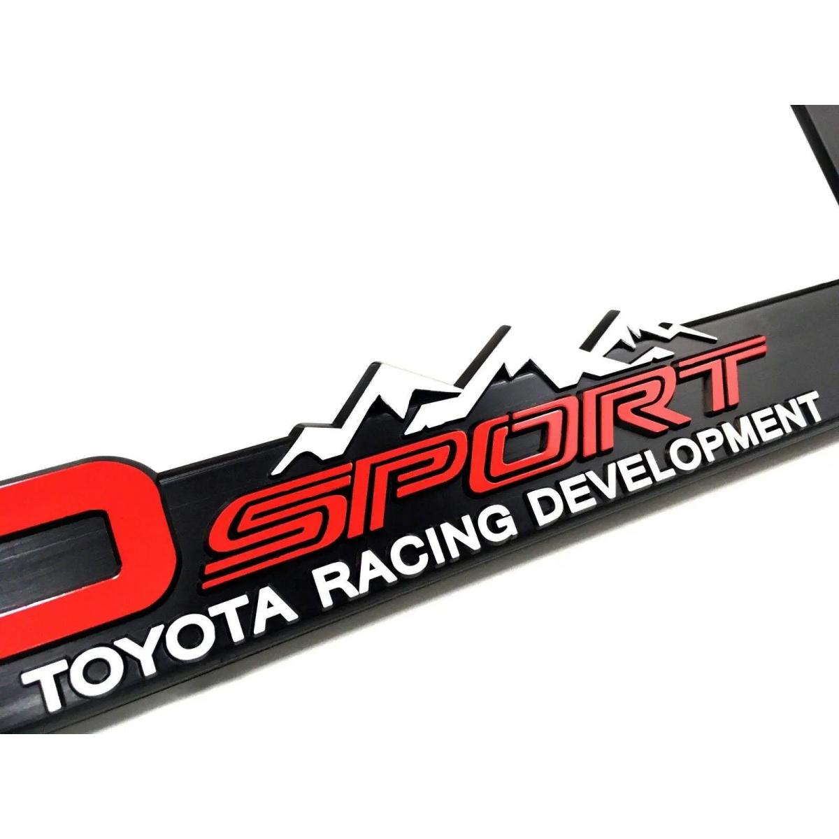 2PC TRD-Style Sport License Plate Frame for Toyota Tacoma Tundra 4Runner RAV4 Highlander