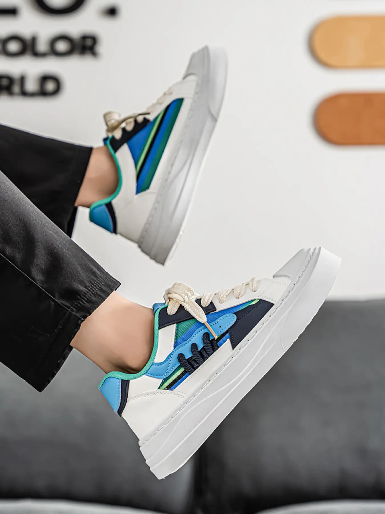 New men's shoes, German training shoes, niche design, color blocking, college style, dad shoes, youth sports, internet famous trendy shoes