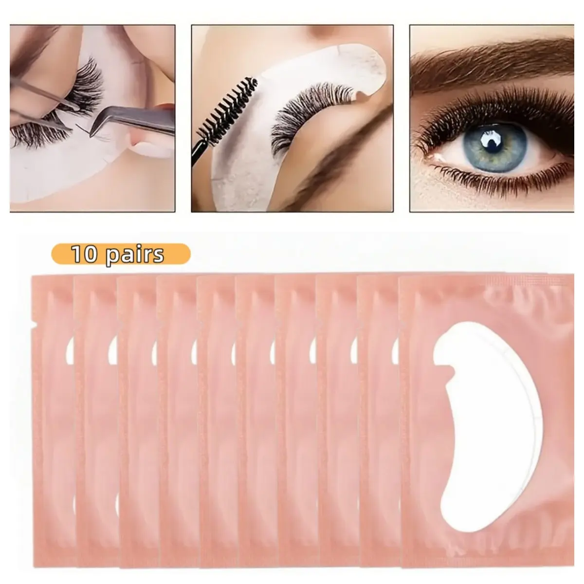 10 Pairs U‑Shape Lash Extension Under Eye Pads, Hydrogel Eyelash Isolation Patches, Breathable Professional Lash Gel Eye Patches