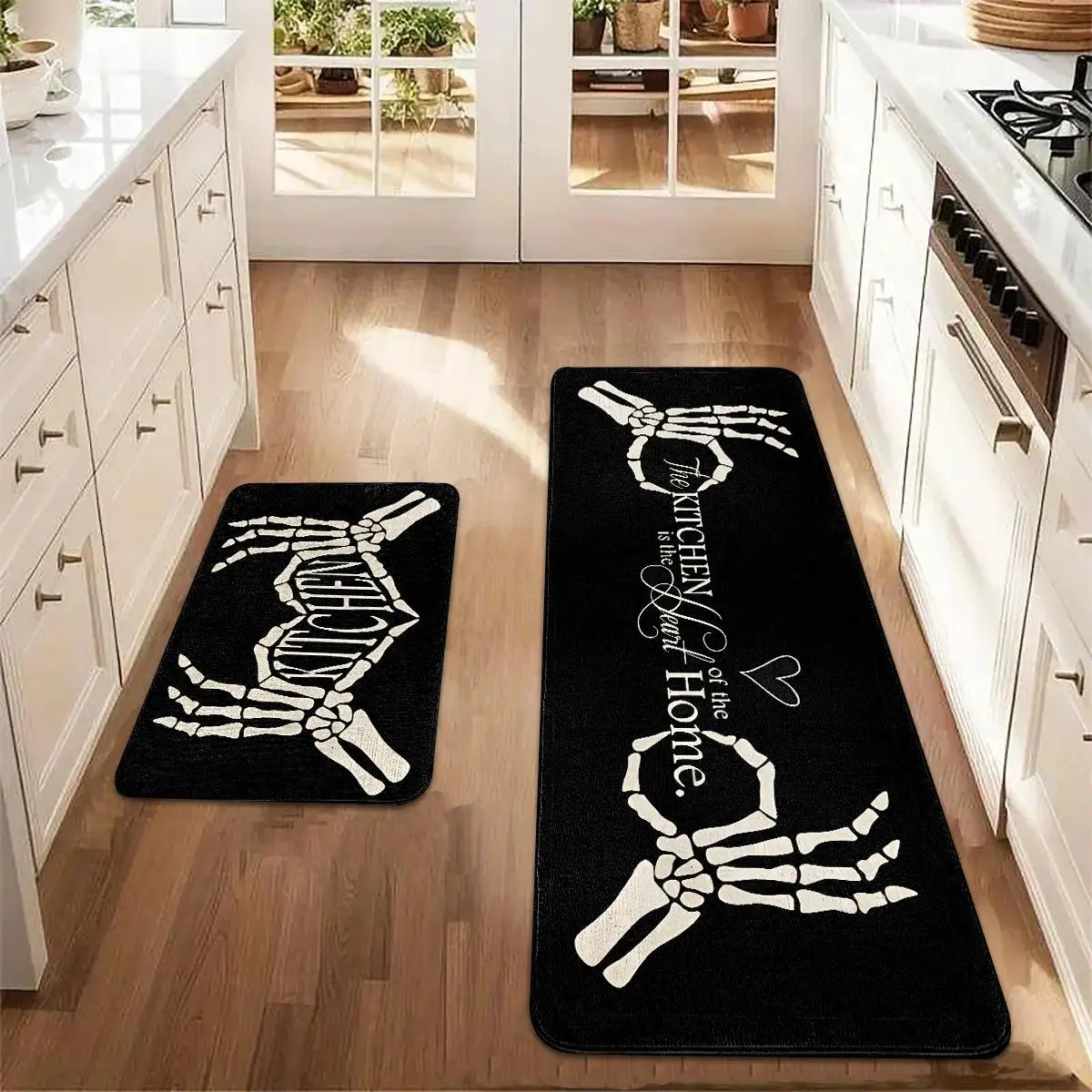 Halloween Kitchen Mat Set, Durable Soft Floor Mats, Rectangular Soft Rug, Kitchen Area Rug, Home Decorative Rugs, Household Decorative Rug, Decorative Carpets for Home Kitchen Living Room Bedroom, 2 Count