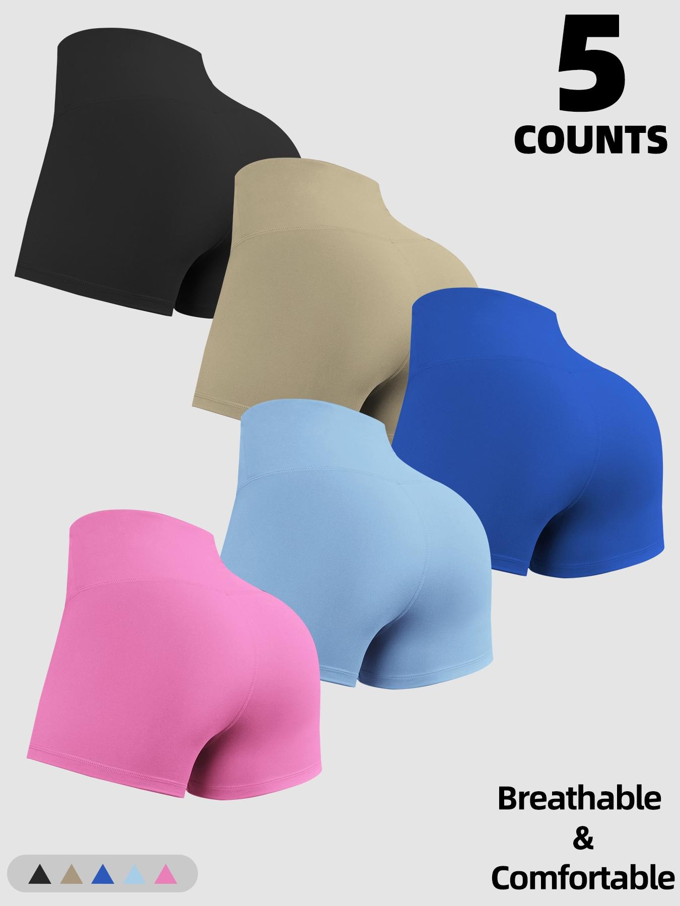 Women's Solid Color Gym Shorts, Breathable Comfortable High Stretch Shorts for Yoga Gym Workout Running, Ladies Sportswear for Summer