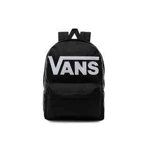 Vans Old Skool III Logo Polyester Backpack for Men and Women, Casual Style, Black