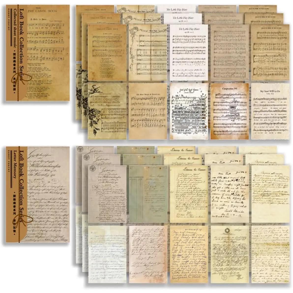 120-Count Scrapbooking Paper Bulk Pack, Junk Journal Supplies Kit with Aesthetic Ephemera & Decorative Paper for Crafting, Decoupage Materials