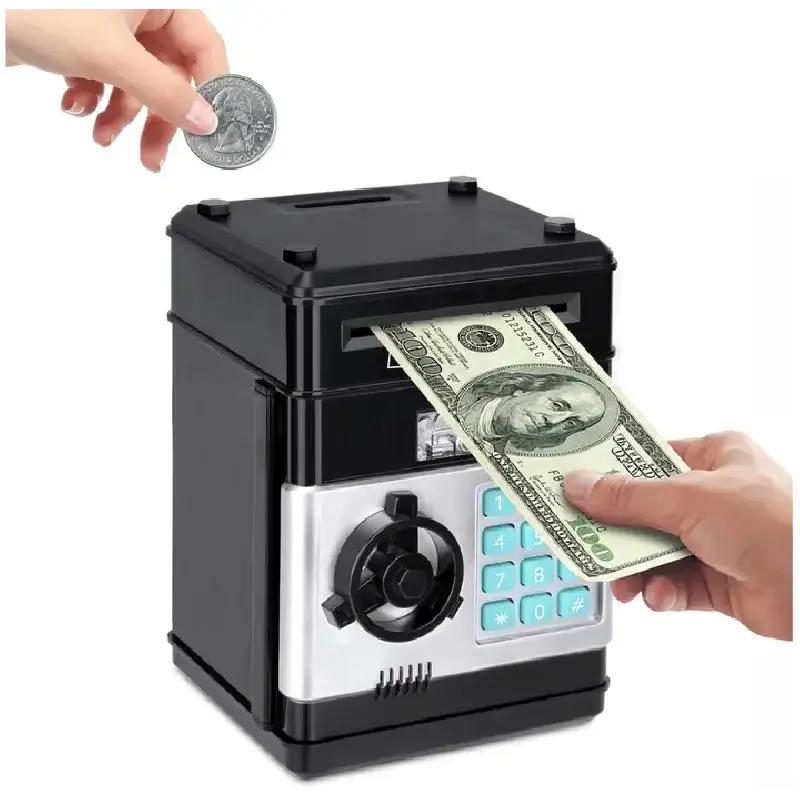Electronic Piggy Bank with Password Code Lock, Mini ATM Machine, Safe Cash Coins Saving Box, Large Capacity Coin Bank Money Jar for All Ages, Designed for All US Coins, Christmas Birthday Gifts