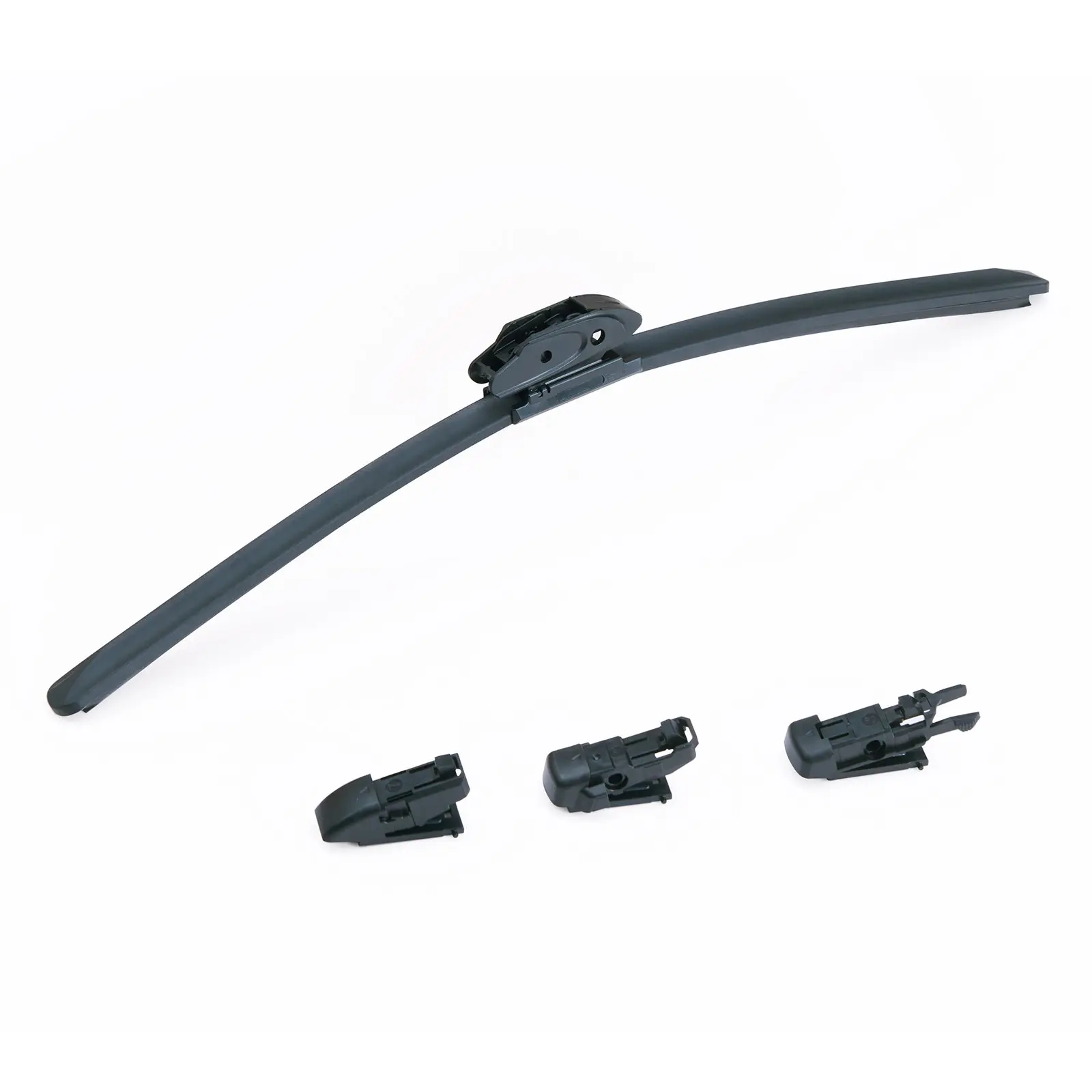 VEVOR 17" (43cm) Aero Shape All-Seasons Rubber Wiper Blades, Universal Windshield Wiper Replacements, Low Noise, Better Fit, 4 Different Clips for Most Cars, Easy Installation