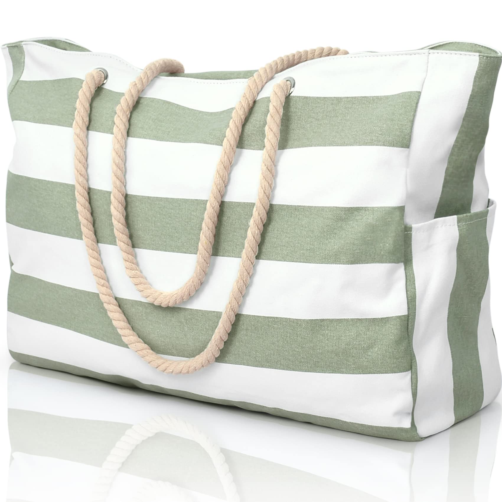 Women's Large Waterproof Beach Bag, Zipper-Closure Sandproof Swimming Pool Tote, Oversized Handheld Beach Bag for Summer, Striped Tote Bag Women's Large Waterproof Beach Bag, Zipper-Closure Sandproof Swimming Pool Tote, Oversized Handheld Beach Bag for Summer, Striped Tote Bag