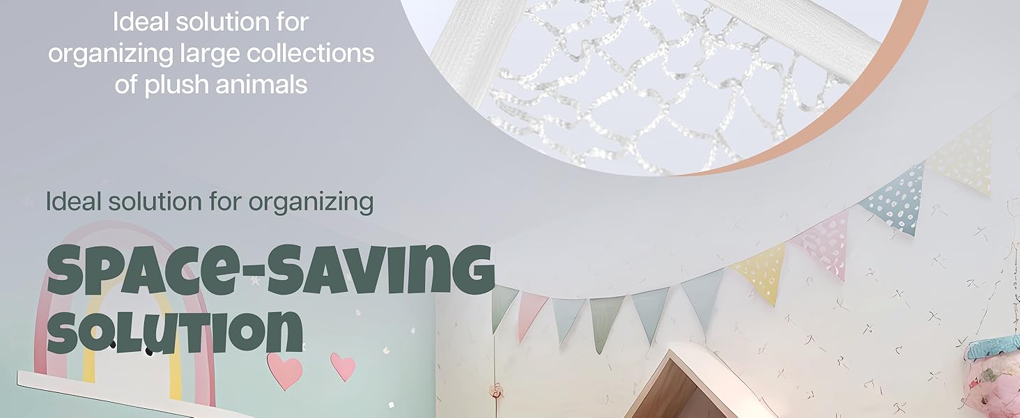 BASIC SUPPLY Stuffed Animal Hammock Net (2-Pack) - Corner Hanging Mesh Toy Organizer for Kids Room, Flexible Storage for Plushies, Teddy Bears, Squishmallows & More - Durable & Easy to Install BASIC SUPPLY Stuffed Animal Hammock Net (2-Pack) - Corner Hanging Mesh Toy Organizer for Kids Room, Flexible Storage for Plushies, Teddy Bears, Squishmallows & More - Durable & Easy to Install