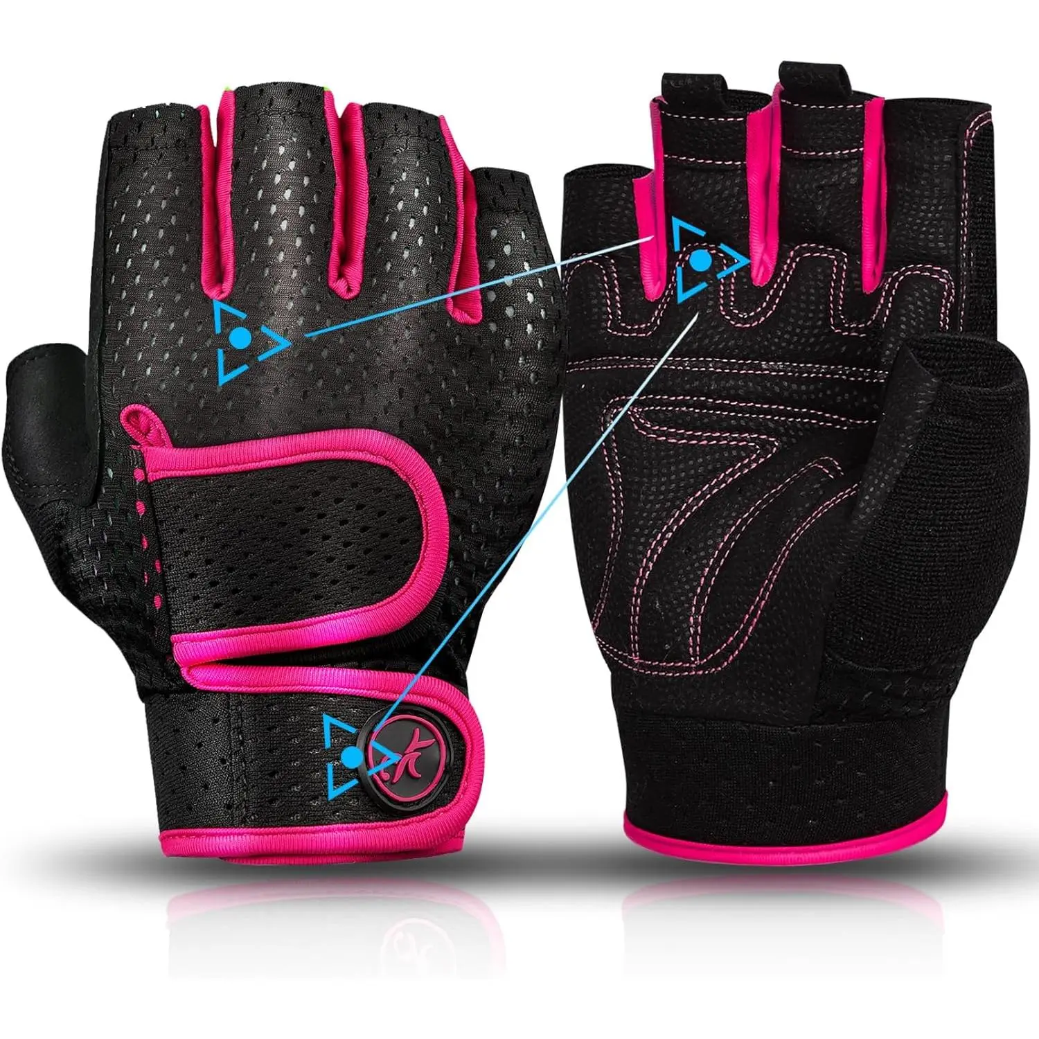 Unisex Functional Padded Fingerless Gym Gloves, 3MM Gel Cushion Weight Lifting Gloves with Strong Grip, Suitable for Weightlifting, Pull-Ups, Hanging Training, Short