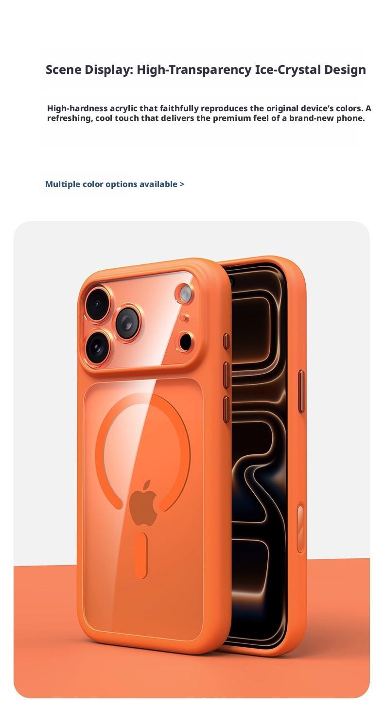 Transparent magnetic case for iPhone 17 Pro Max, full protection for the 17 lens, anti-drop protective cover, foreign trade