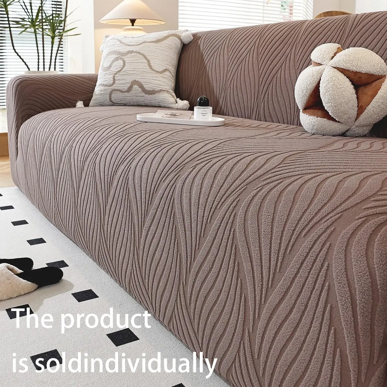 Large Leaf Sofa Cover, All-in-One Washable Sofa Slipcover, Full-Cover Reusable Universal Couch Protector, Suitable for All Seasons