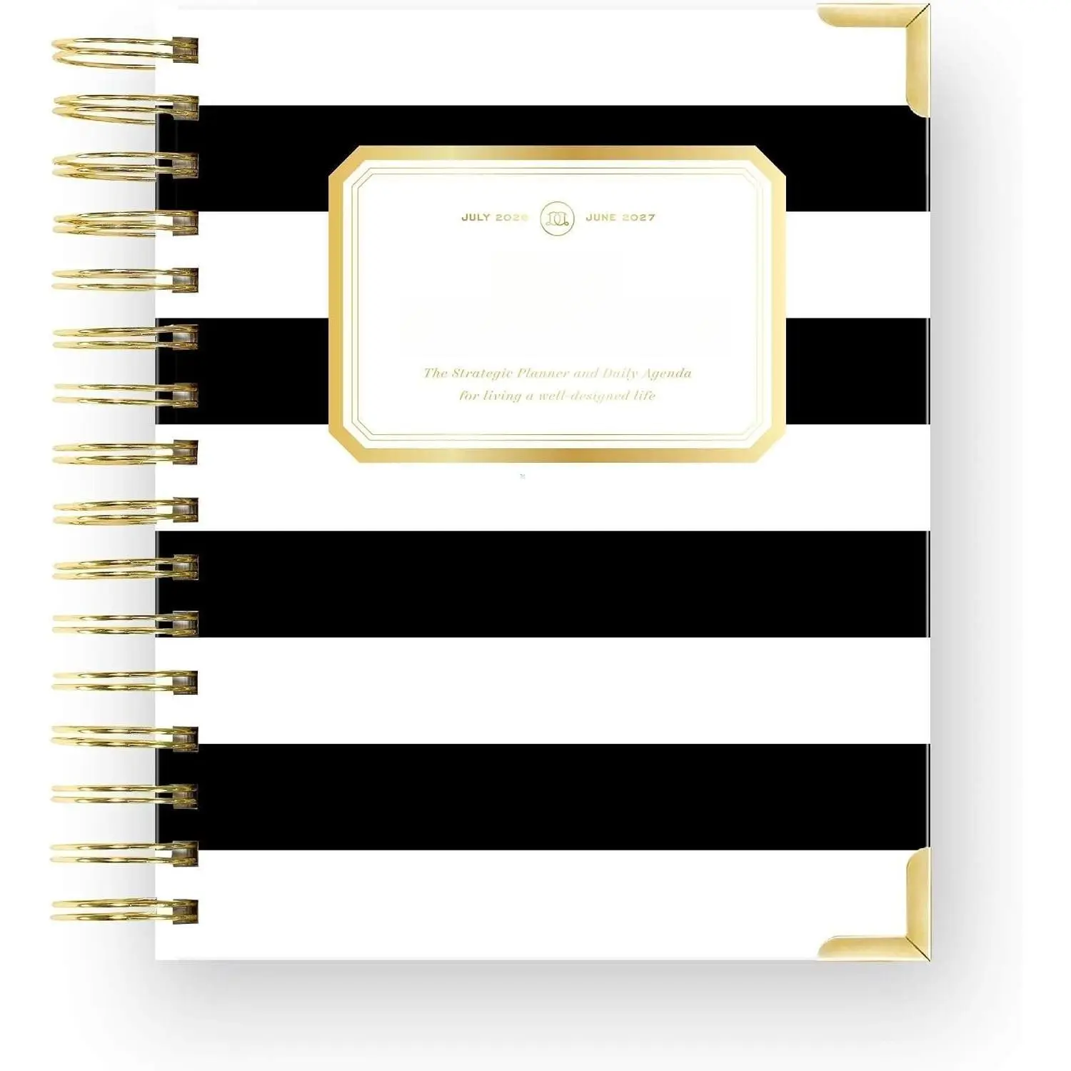 2026-2027 Mini Daily Academic Year Planner, 6" x 8.125", Black Stripe